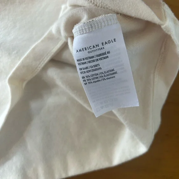 AEO Foldover Cream Women's Tubetop - Picture 4 of 5